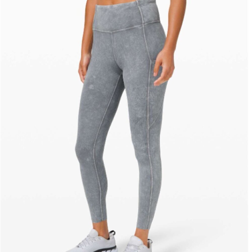 Lululemon Fast and Free High Rise Tight 25" Size 4 - Ice Wash Asphalt Grey